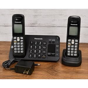 Panasonic KX-TG3645B Cordless Phone System 2 Handsets Answering Machine
